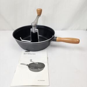 Back To Basics Stovetop Rotating Stir Handle Nut Roaster W/ Guide & Recipes
